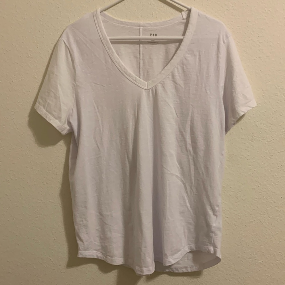GAP L Tall white foreversoft short sleeve v-neck tee shirt